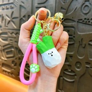 Vegetable and fruit series keychain garlic mushroom carrot green onion keychain bag pendant