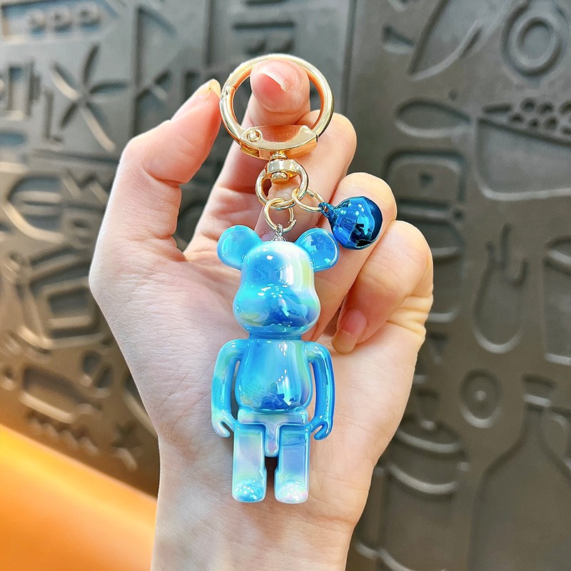 New acrylic mirror violent bear keychain fashionable men and women car keychain pendant bag small pendant