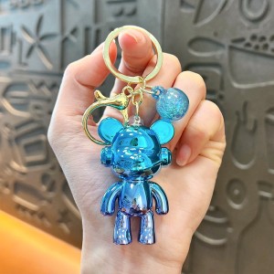 Acrylic gradient music bear keychain pendant men and women car keychain cute internet celebrity couple bag pendant