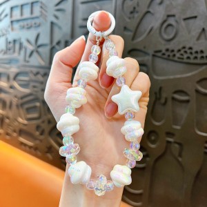 Luminous five-star Beads Mobile  phone chain Key or Car pendant wholesale OEM service