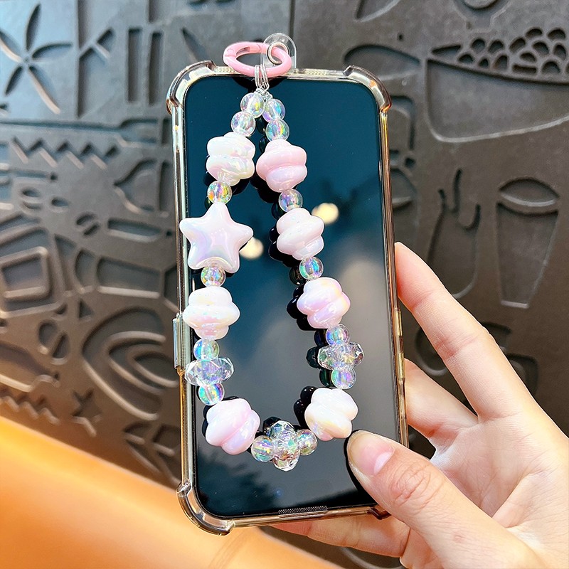 Luminous five-star Beads Mobile  phone chain Key or Car pendant wholesale OEM service