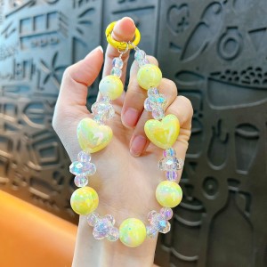 Luminous Love Beads Mobile  phone chain Key or Car pendant wholesale OEM service