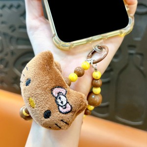 Cute plush small animals mobile phone chain beaded bracelet earphone bag keychain accessories bag pendant gift wholesale