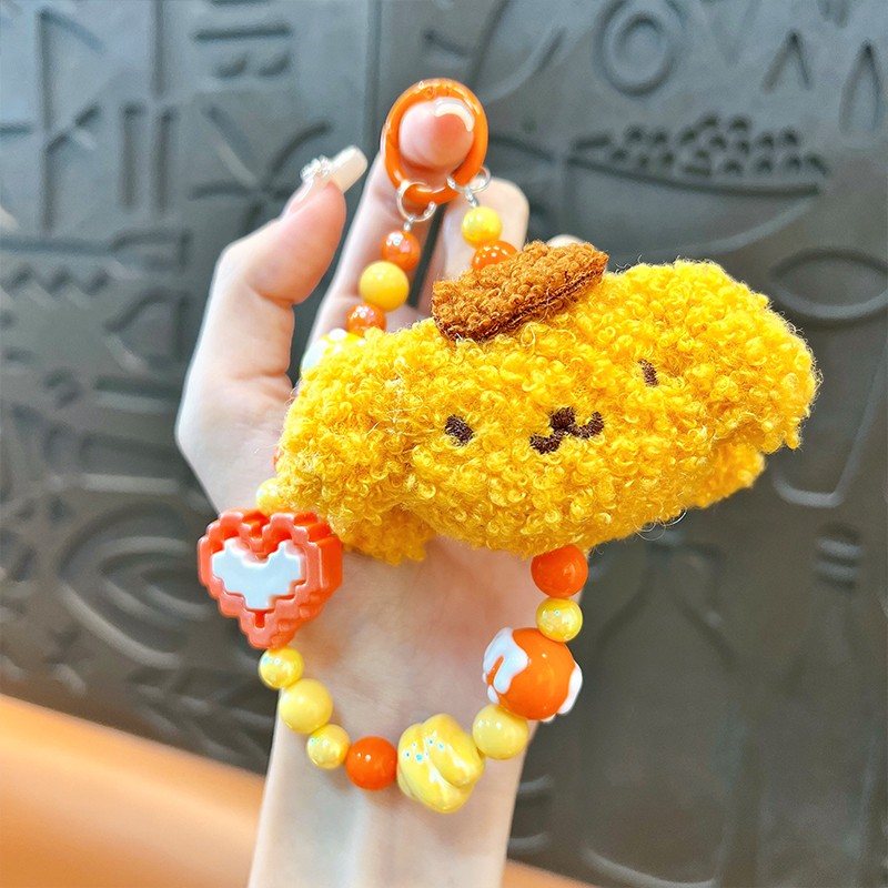 Cute plush small animals mobile phone chain beaded bracelet earphone bag keychain accessories bag pendant gift wholesale