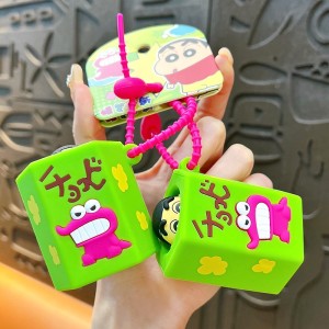 Shin-chan snack box keychain doll pendant couple silicone decompression bag key chain pendant