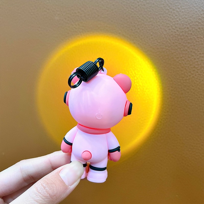 3D Large Lightning PVC Bear Cartoon Pendant Keychain