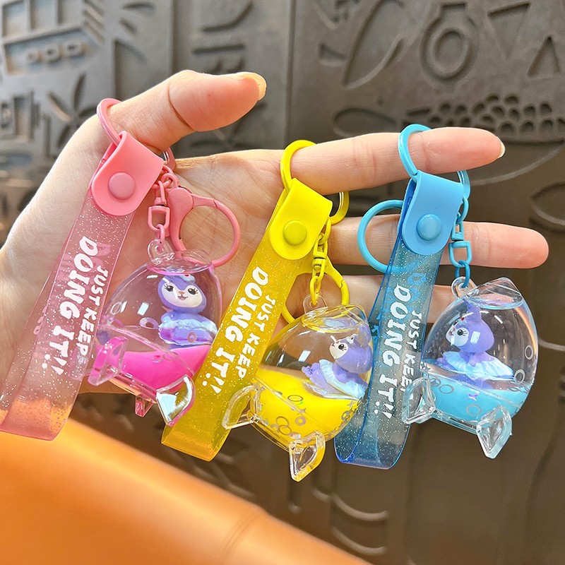 3D Liquid Daisy Rocket Key Chain Customized Strap