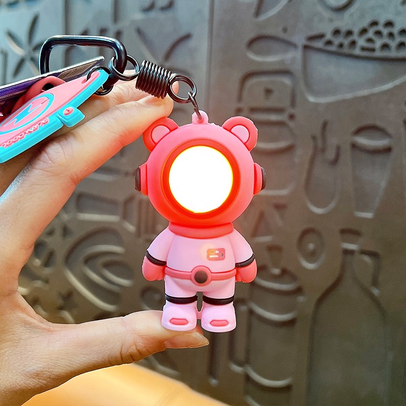 3D Large Lightning PVC Bear Cartoon Pendant Keychain