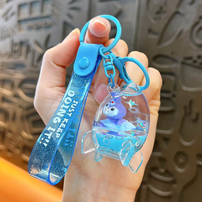 3D Liquid Daisy Rocket Key Chain Customized Strap