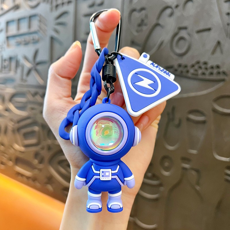 Lovely Cartoon Explore Future Atmosphere Lightning Astronaut Car Key Chain Pendant Wholesa;e