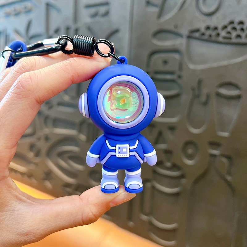 Lovely Cartoon Explore Future Atmosphere Lightning Astronaut Car Key Chain Pendant Wholesa;e