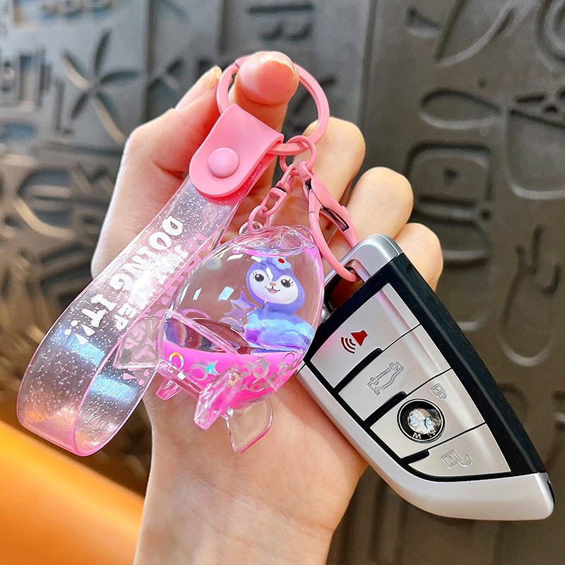 3D Liquid Daisy Rocket Key Chain Customized Strap