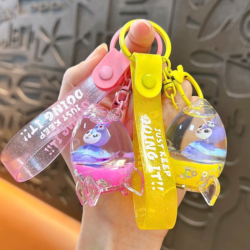 3D Liquid Daisy Rocket Key Chain Customized Strap