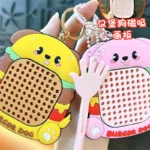 Hamburg Dog Magnetic Steel Bead Drawing Board Keychains, cute multi-play stress relief bag pendant
