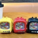 Retro-Style Mini TV Keychain With Light And Sound, nostalgic color test pattern bag pendant