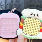Hamburg Dog Magnetic Steel Bead Drawing Board Keychains, cute multi-play stress relief bag pendant