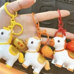 Horse New Style Spinning "Immediately Rich" Keychain, cute pony spinning fortune bag auspicious car key pendant