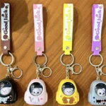 Bear Schoolbag Night Light Keychain, cute luminous atmosphere glow Ins style bag pendant