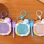 Creative Magnetic Steel Bead Drawing Board Keychains, unicorn rainbow stress relief schoolbag pendant
