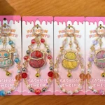 Song Brocade Double-Sided Lucky Cat Beaded Lanyard, traditional Chinese auspicious lucky cat crystal bead bag & phone charm