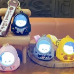 Bear Schoolbag Night Light Keychain, cute luminous atmosphere glow Ins style bag pendant