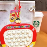 Crayon Shin-Chan Pop It Fidget Keychain, licensed anime pop bubble stress relief bag charm