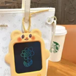 Bear Drawing Board Keychain, cute Butterbear electronic LCD doodle bag pendant for kids