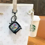 Retro-Style Mini TV Keychain With Light And Sound, nostalgic color test pattern bag pendant