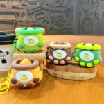 Cartoon Paw-Shaped Creative-Style Keychain, cute squeeze fidget bag pendant with coconut drink pattern