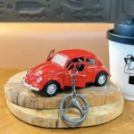 Creative Beetle Two-Door Toy Car Keychain, vintage model car stress relief bag pendant
