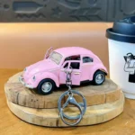 Creative Beetle Two-Door Toy Car Keychain, vintage model car stress relief bag pendant