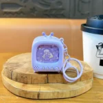 Creative Cartoon Mini Flashing TV Keychain, cute retro luminous TV bag pendant for kids schoolbag