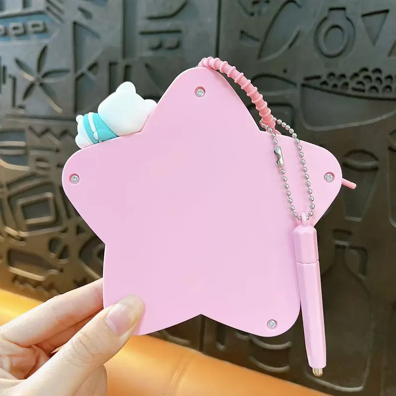 West Highland White Terrier Star-Shaped Magnetic Drawing Board Keychain, kids portable magnetic doodle bag charm