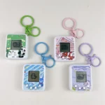 Mini Retro Game Console Keychain, portable electronic pet raising game charm bag pendant