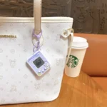 Mini Retro Game Console Keychain, portable electronic pet raising game charm bag pendant