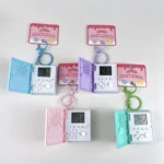 Cute Plush Character Keychain With Hidden Mirror, kawaii mini makeup mirror bag charm