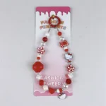 Hello Kitty Red & White Beaded Phone Chain, retro kawaii beaded wrist strap with Hello Kitty enamel charms