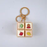 4-Key Fidget Cube Keychain, cute cartoon clicky sensory stress relief bag charm