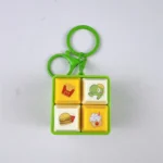 4-Key Fidget Cube Keychain, cute cartoon clicky sensory stress relief bag charm