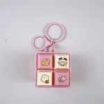 4-Key Fidget Cube Keychain, cute cartoon clicky sensory stress relief bag charm