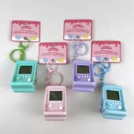 Mini Retro Arcade Game Keychain, portable nostalgic pixel game bag charm for wholesale