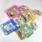 Cute cartoon magnetic drawing board keychain, mini erasable doodle pad toy for kids