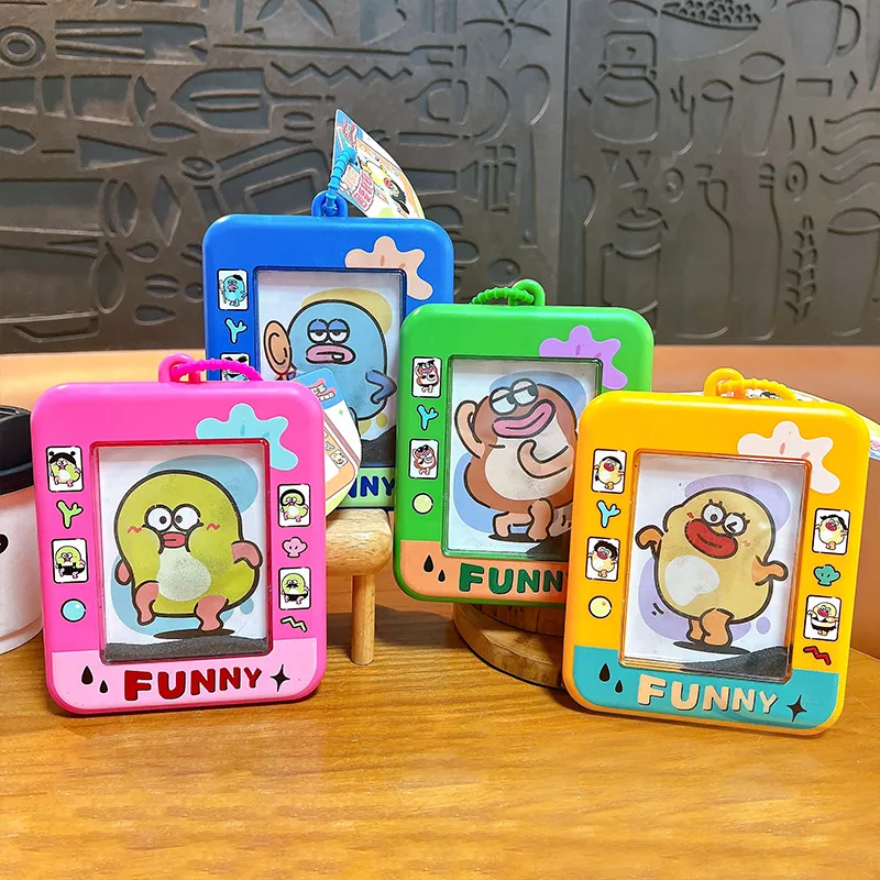 Cute cartoon magnetic drawing board keychain, mini erasable doodle pad toy for kids