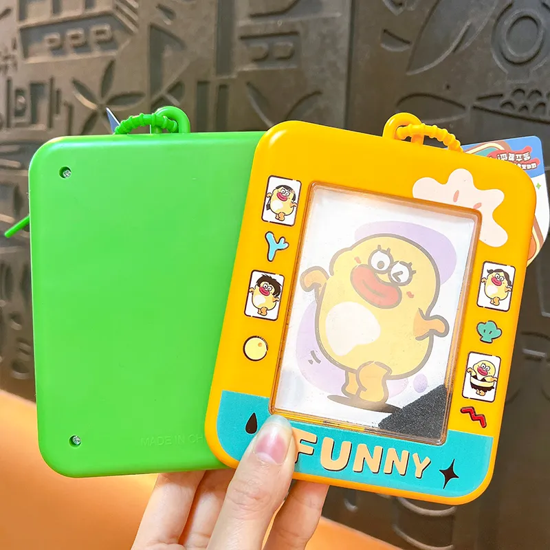 Cute cartoon magnetic drawing board keychain, mini erasable doodle pad toy for kids