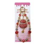 Song Brocade Double-Sided Lucky Cat Beaded Lanyard - 4 Color Options, Auspicious Phone Charm & Bag Accessory With Sparkling Crystal Beads, Traditional Chinese Fortune Gift