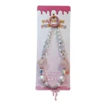 Bow & Flower Beaded Lanyard - 3 Color Options, Iridescent Clear Beads & Faux Pearl Phone Charm, Cute Bag Accessory For Girls