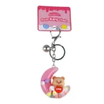 pink moon cute bear quicksand keychain floating liquid bag charm wholesale