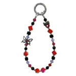 Fashion Jewelry Hollowed‑Out Design Bow Crystal Beads Mobile Phone Chain