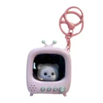 Creative Cat TV Keychain With Light, Cute Luminous Small Pendant, Bag Accessory, Claw Machine Small Gift Wholesale