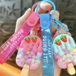 Creative New Cream Candy Bean Ice Cream Keychain Cute Floating Beads Popsicle Bag Pendant